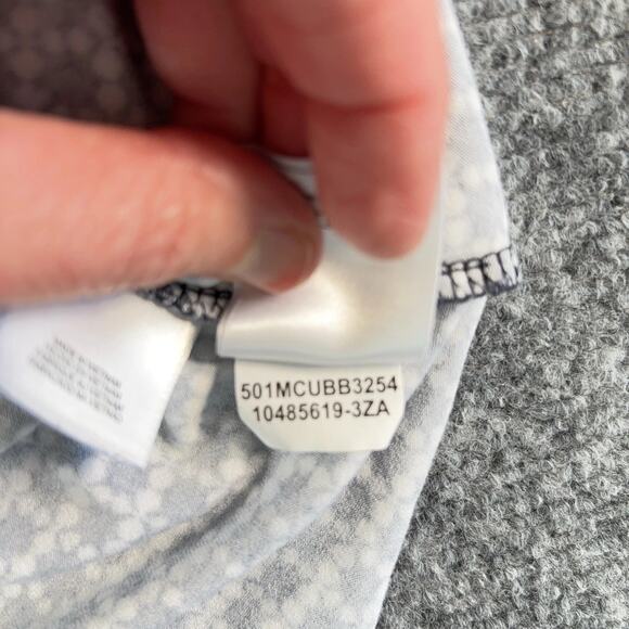 Jones New York Collection Blue White Houndstooth Viscose Stretch Tee Top M - Picture 5 of 10